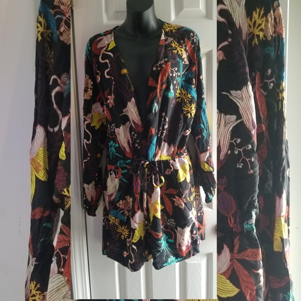 H&M women's top tunic floral